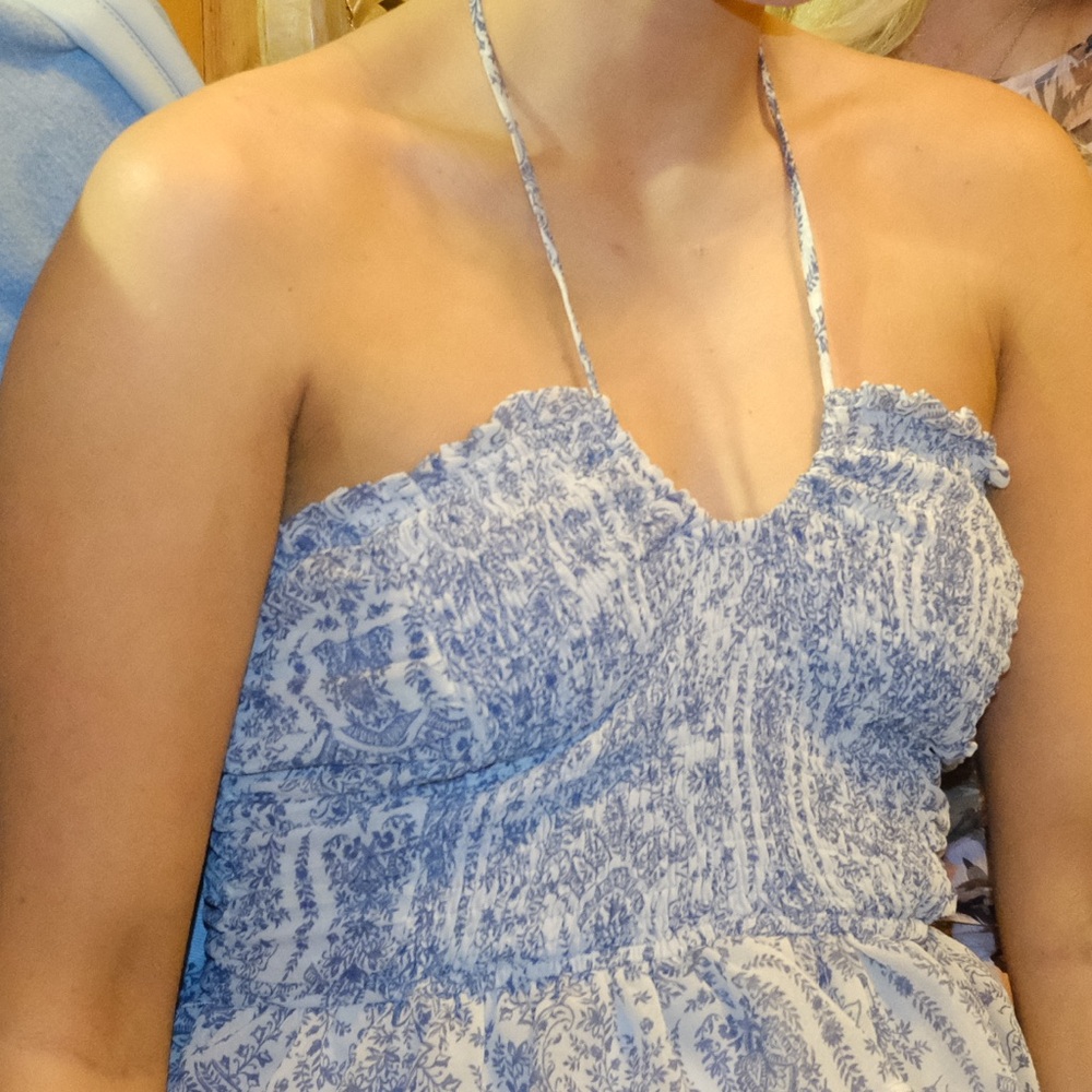 Blue and White Maxi Dress